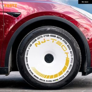 テスラ モデルY 19インチ タイヤホイールカバー フルカバレッジ カスタム ホイールキャップリム プロテクター 交換アクセサリー - A-Style 2