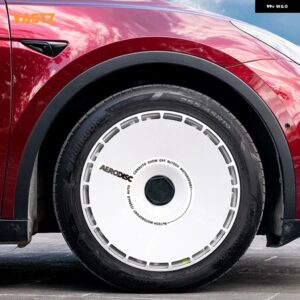 テスラ モデルY 19インチ タイヤホイールカバー フルカバレッジ カスタム ホイールキャップリム プロテクター 交換アクセサリー - B-Style 1