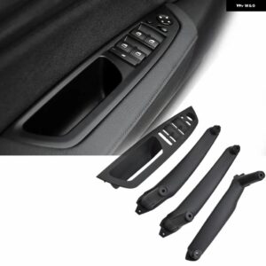 BMW 左右サイド自動インナー インテリア アームレスト ドア パネル ハンドルプル トリム カバー E70 X5 SAV 2007-2013 - Black Full 4 Pcs