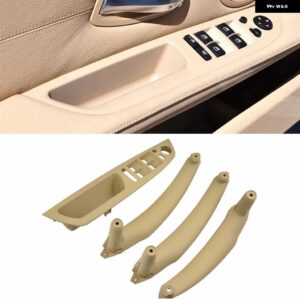 BMW 左右サイド自動インナー インテリア アームレスト ドア パネル ハンドルプル トリム カバー E70 X5 SAV 2007-2013 - Beige Full 4 Pcs