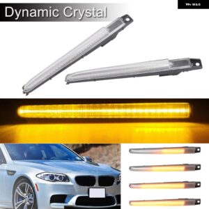BMW 2個 ダイナミック点滅 LED サイドマーカー ウィンカーライト 5シリーズ F10 M5 E70 E71 X5 X6 M E82 M クーペアクセサリー - Dynamic Crystal