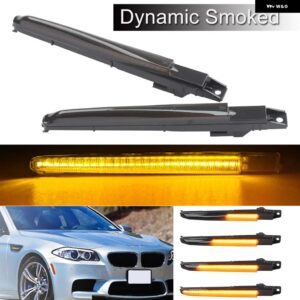 BMW 2個 ダイナミック点滅 LED サイドマーカー ウィンカーライト 5シリーズ F10 M5 E70 E71 X5 X6 M E82 M クーペアクセサリー - Dynamic Smoked