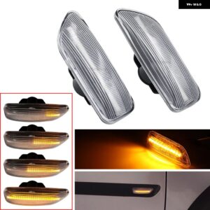 ボルボ 流れる LED ダイナミックサイドマーカー ウィンカーライト S80 XC90 XC70 V70 S60 2001-2009 LED 点滅リピーターウインカー - Dynamic Crystal