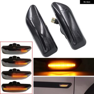 ボルボ 流れる LED ダイナミックサイドマーカー ウィンカーライト S80 XC90 XC70 V70 S60 2001-2009 LED 点滅リピーターウインカー - Dynamic Smoked