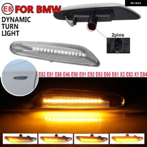 BMW フロント ウイング スモークレンズ ダイナミック LED サイドマーカーリピーターインジケータライト E90 E91 E92 E93 E60 E87 E82 E61 スタイリング - Dynamic Crystal