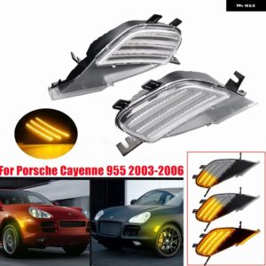 ポルシェ 2X サイド マーカーライト ダイナミックイエロー LED サイドマーカー ウィンカーライト カイエン 955 2003-2006 カーア - Glossy Crystal