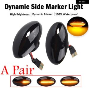 BMW 2X ダイナミック LED ウィンカーランプ サイド マーカーライト MINI クーパー R50 R52 R53 37469 - Dynamic Smoked