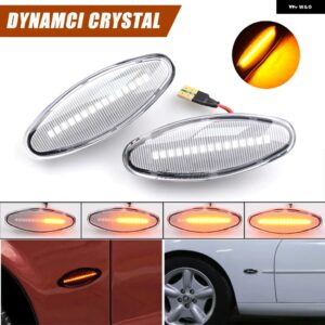 ジャガー 2X LED 点滅ダイナミック ウインカー サイド マーカー ウィンカー ライト S タイプ 1999-2007 XK8 XKR 199 - Dynamic Crystal