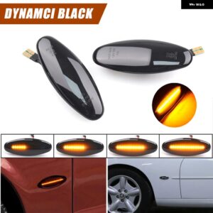 ジャガー 2X LED 点滅ダイナミック ウインカー サイド マーカー ウィンカー ライト S タイプ 1999-2007 XK8 XKR 199 - Dynamic Smoked Black