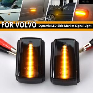 ボルボ 2X LED サイドマーカー ウインカー ウィンカーライト V70 V40 S40 850 240 740 C70 940 S70 S90 960 760 780 OEM # 9178885 9190169 - Dynamic black