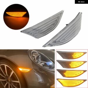 ポルシェ 1ペア ボクスターケイマン 982 981 718 スパイダー 991 911 カレラ LED サイドマーカーウィンカーシーケンシャル ウ - Dynamic Crystal