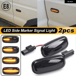 ランドローバー ディスカバリー 2 99-04 ディフェンダーフリーランダー 1 02-05 1ペア 車 LED サイド マーカーライト リピーター インジケー - Dynamic Smoked Black