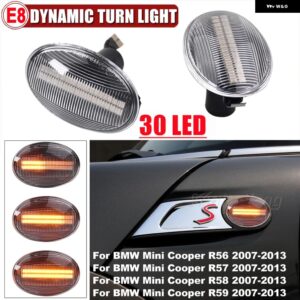 BMW ミニクーパー R55 R56 R57 R58 R59 2007-2013 車 LED ダイナミックウィンカー ライトサイドマーカーリピーター インジケーター カーパーツ - Dynamic Crystal