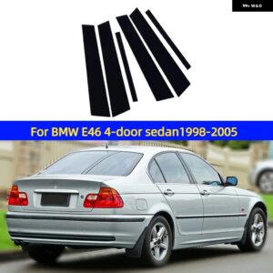 BMW E46 E84 X5 E53 X5 E70 X6M E71 E72 グロスブラックピラー ポストドアサイド装飾ウィンドウ トリム カバー ステッカー アクセサリー - For BMW E46 4-door