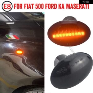 マセラティ LED サイド マーカー ライト ターン シグナル ランプ クリア フィアット 4S 63 3P NUOVA 500 アバルト フォード - Dynamic Smoked