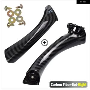 BMW インナーハンドル インテリアドア パネル プル トリム カバー グレーベージュ黒左右 3シリーズ E90 E91 316 318 320 325 328 - carbon fiber-right
