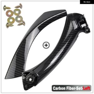 BMW インナーハンドル インテリアドア パネル プル トリム カバー グレーベージュ黒左右 3シリーズ E90 E91 316 318 320 325 328 - carbon fiber-left