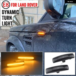 ランドローバー ダイナミックウインカー LED サイドフェンダーミラー ランプ ウィンカーライト DISCOVERY3 2005-2008 DISCOVERY4 2010-2015 - Smoky black