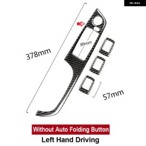 BMW 3シリーズ E90 2005-12 トゥルーカーボン左ハンドル用席側ドアウィンドウスイッチ パネル カバー - LHD-Without Folding