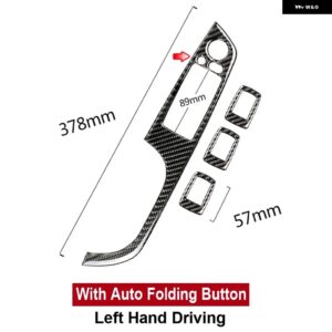 BMW 3シリーズ E90 2005-12 トゥルーカーボン左ハンドル用席側ドアウィンドウスイッチ パネル カバー - LHD-With Folding