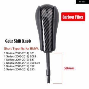 BMW スタイリング 自動 AT シフト ギアノブレバーロング/ショート E39 E46 E53 E60 E61 E63 E64 E83 E81 E82 E87 E90 E91 E92 E93 - Carbon fiber-Short