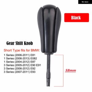 BMW スタイリング 自動 AT シフト ギアノブレバーロング/ショート E39 E46 E53 E60 E61 E63 E64 E83 E81 E82 E87 E90 E91 E92 E93 - Black-Short