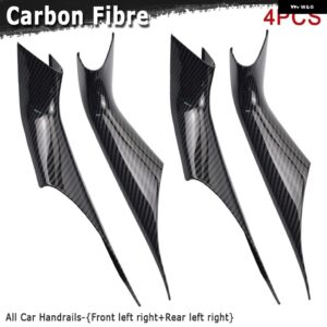 BMW 5シリーズ G30 2017-23ドアハンドル プル ABS カーボンルックブラックマットインナー トリム カバー - 4pcs-Carbon fiber