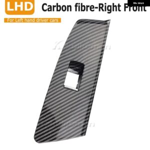 BMW ブラックカーボン RHD 車内ドアハンドル 5シリーズ G30 G31 F90 525I 528I 530I 540I インナー パネル プル トリム カバー - Carbon-Front Right