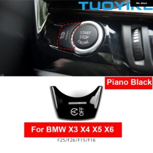 BMW スタートストップ エンジン オフ ボタン スイッチカバー トリム を交換 X3 X4 X5 X6 F25 F26 F15 F16 F10 F11 F18 F07 F06 F12 F01 F02 - F25 Piano Black