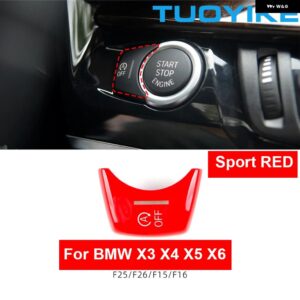 BMW スタートストップ エンジン オフ ボタン スイッチカバー トリム を交換 X3 X4 X5 X6 F25 F26 F15 F16 F10 F11 F18 F07 F06 F12 F01 F02 - F25 Sport RED