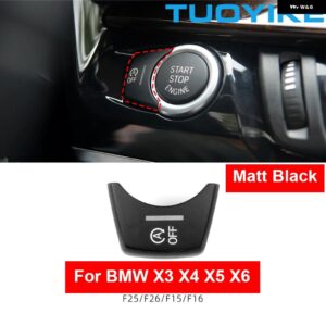 BMW スタートストップ エンジン オフ ボタン スイッチカバー トリム を交換 X3 X4 X5 X6 F25 F26 F15 F16 F10 F11 F18 F07 F06 F12 F01 F02 - F25 Black 1PCS