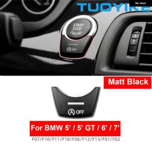 BMW スタートストップ エンジン オフ ボタン スイッチカバー トリム を交換 X3 X4 X5 X6 F25 F26 F15 F16 F10 F11 F18 F07 F06 F12 F01 F02 - F10 Black 1PCS