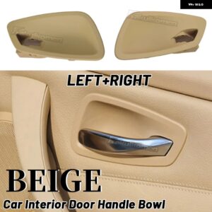 BMW ブラック 3シリーズ E90 E91 E92 E93 2005-2012 インナードアハンドル カバー ベゼル ガーニッシュ トリム フレーム - beige