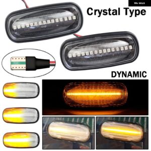 ランドローバー ディフェンダー フリーランダー/ディスカバリー 2 LED サイド マーカー ライト ダイナミック ウインカー スムーズに流れる光 - Dynamic Crystal