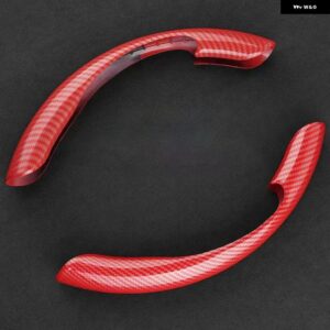 テスラ ステアリングホイール カバー 黒スエードレザー モデル3 Y モデル S モデル X ステアリングホイール カバー - red3