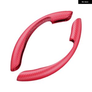 テスラ ステアリングホイール カバー 黒スエードレザー モデル3 Y モデル S モデル X ステアリングホイール カバー - red5