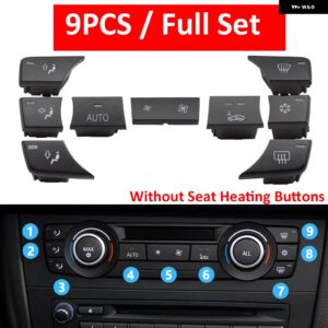 BMW ダッシュボード エアコン AC キー ボタン ロータリーノブキャップリペアキット 1 3 X1 X3 E81 E82 E87 E88 E90 E91 E92 E93 E84 F25 - 9PCS Key Full Set
