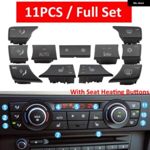 BMW ダッシュボード エアコン AC キー ボタン ロータリーノブキャップリペアキット 1 3 X1 X3 E81 E82 E87 E88 E90 E91 E92 E93 E84 F25 - 11PCS Key Full Set