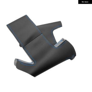 スバル パンチングレザー ステアリングホイール カバー トリム フォレスター 2008-2012 インプレッサ 2008-11 レガシィ 200 - Black-blue line