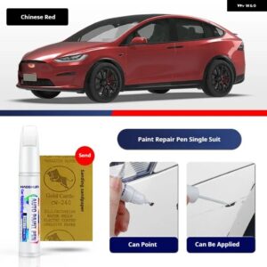 テスラ モデル X ペイントペン用品 アクセサリー ペイントスクラッチ修復 スクラッチリムーバーペイントリペアセット - Chinese Red