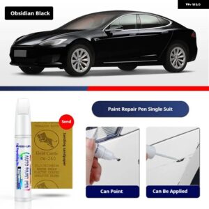 テスラ モデル S ペイントペン用品 アクセサリー ペイントスクラッチ修復 スクラッチリムーバーペイントリペアセット - Obsidian Black