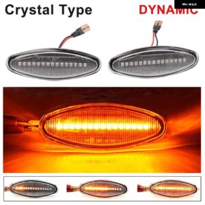 ジャガー 2個 XK8 S タイプ XK 8/XKR XJ X350 LED ダイナミックサイドマーカーウィンカー インジケーター ライトシーケン - Dynamic Crystal