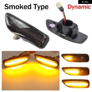 ボルボ XC90 S80 XC70 V70 S60 2001-2009 30722641 3072264 2個 アンバー LED サイドマーカーウインカー ウィンカーライト - Dynamic Smoked Type
