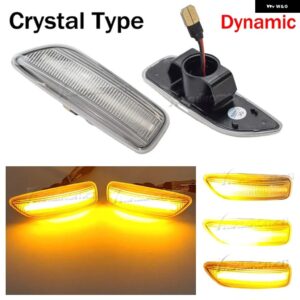 ボルボ XC90 S80 XC70 V70 S60 2001-2009 30722641 3072264 2個 アンバー LED サイドマーカーウインカー ウィンカーライト - Dynamic Crystal Type