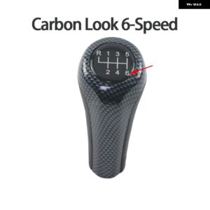 BMW カーボンルック マニュアル 5 6スピード ギア シフト ノブレバーハンドル 1 3 5 6ER E46 E53 E60 E61 E63 E81 E82 E83 E84 E87 E90 E91 E92 - Carbon Look 6-Speed