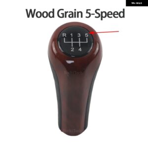 BMW 自動 AT 5/6 ギアスティック シフト ギアノブ E90 E91 E92 E93 E30 E36 E46 F30 E60 E61 E28 E34 Z4 E85 E86 X5 E53 X6 Z5 - Wood Grain 5-Speed