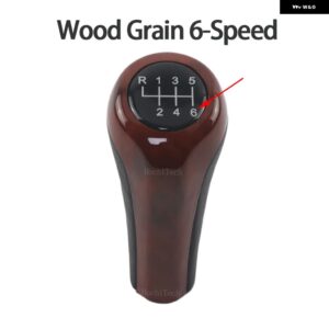 BMW 自動 AT 5/6 ギアスティック シフト ギアノブ E90 E91 E92 E93 E30 E36 E46 F30 E60 E61 E28 E34 Z4 E85 E86 X5 E53 X6 Z5 - Wood Grain 6-Speed