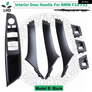 BMW 2011-2017 5シリーズ F10 F18 F11ドアハンドル パネル プロテクター プル トリム カバー 自動 インテリアドアハンドル ステッカー - Model B Black