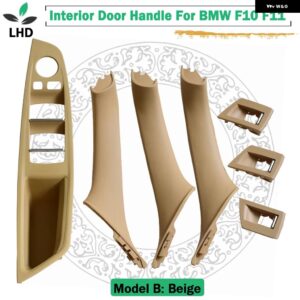 BMW 2011-2017 5シリーズ F10 F18 F11ドアハンドル パネル プロテクター プル トリム カバー 自動 インテリアドアハンドル ステッカー - Model B Beige