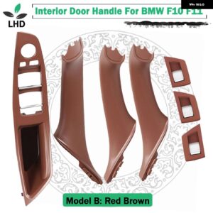 BMW 2011-2017 5シリーズ F10 F18 F11ドアハンドル パネル プロテクター プル トリム カバー 自動 インテリアドアハンドル ステッカー - Model B Redbrown